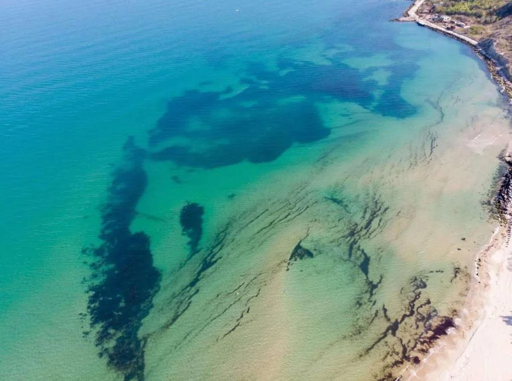 Прозрачното море край Кранево от въздуха